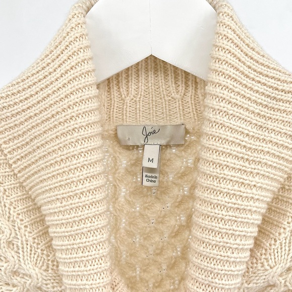 [reposted] Joie Off White Wool Turtleneck Cable Knit Sweater - Picture 5 of 9
